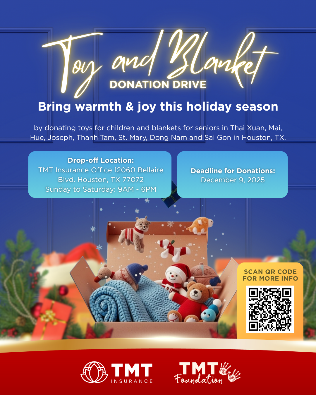 Christmas Gift giving | Toy & Blanket Drive